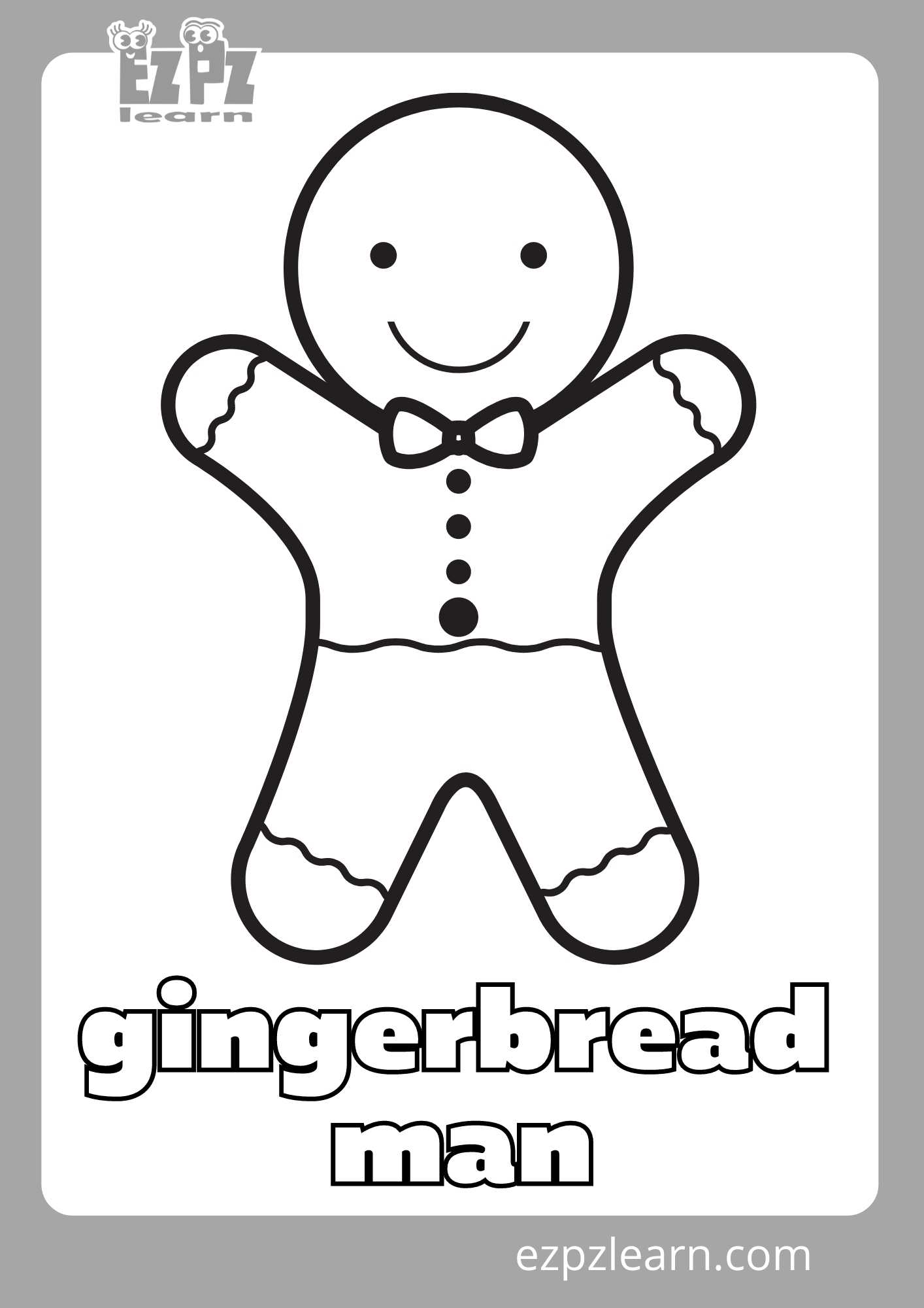 Gingerbread Man Coloring Page
